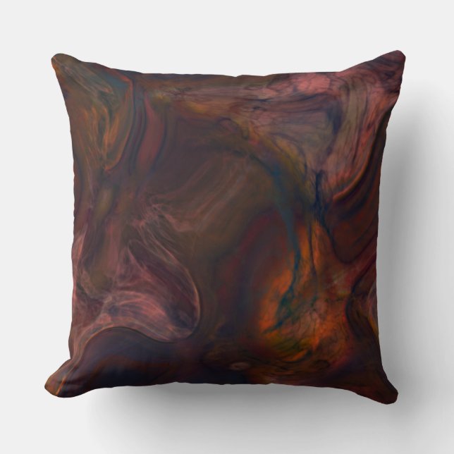 red, blue, orange and Purple Marble abstract Cushion (Front)