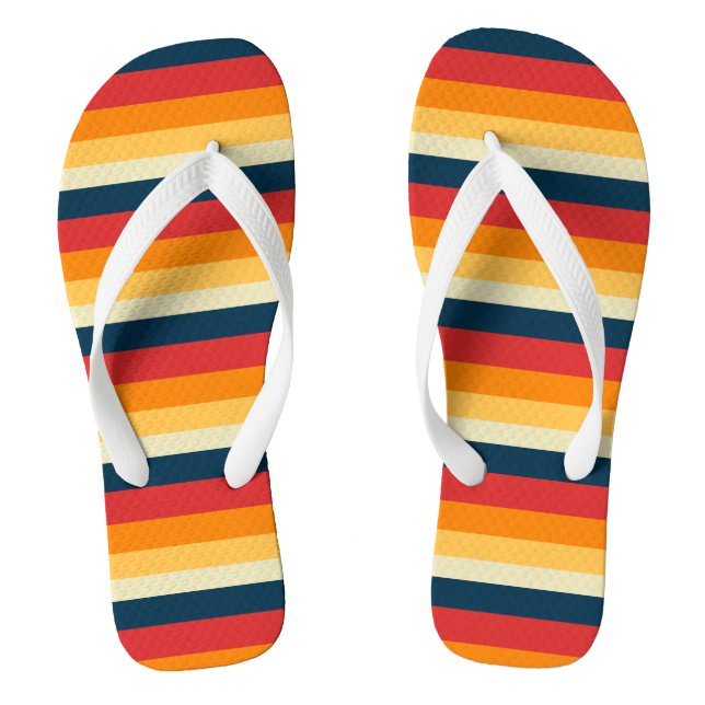 red, blue, orange and yellow stripes jandals (Footbed)