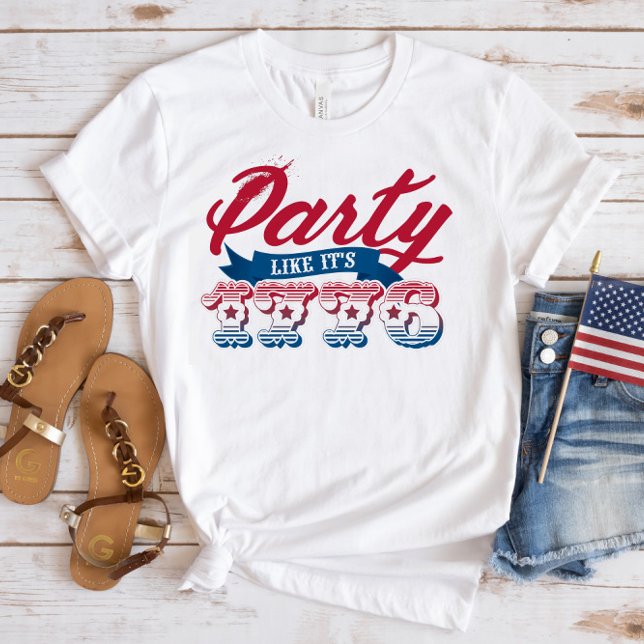 Red Blue Party Like It's 1776 4th of July T-Shirt (Creator Uploaded)
