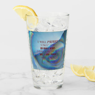 RED BLUE PINK YELLOW THANKSGIVING PSALMS 138:1 GLASS