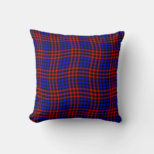 Red Blue Plaid Checker Seamless Pattern Cushion