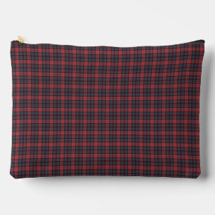 Red Blue Plaid Tartan Pattern Accessory Pouch