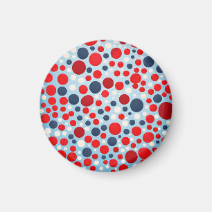 Red Blue Polka Dot Pattern Magnet