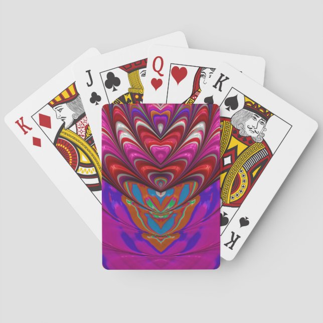 Red Blue Purple Design Playing Cards ~ Original (Back)