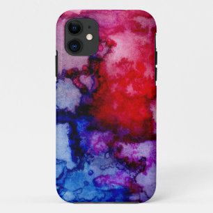red-blue-purple watercolors Wash Case-Mate iPhone Case