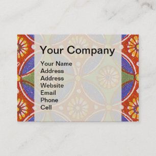 Red Blue Rustic Colourful Circle Egypt Art Pattern Business Card