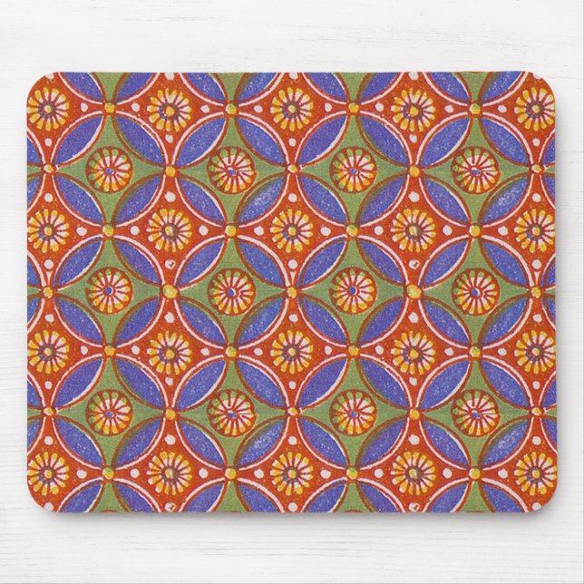 Red Blue Rustic Colourful Circle Egypt Art Pattern Mouse Pad (Front)