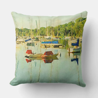 Red & Blue Sailboats on Lake Harriet, Minneapolis Cushion