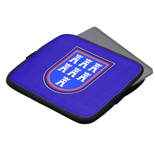 Red Blue Saxonian Sign Laptop Sleeve (Front Top)