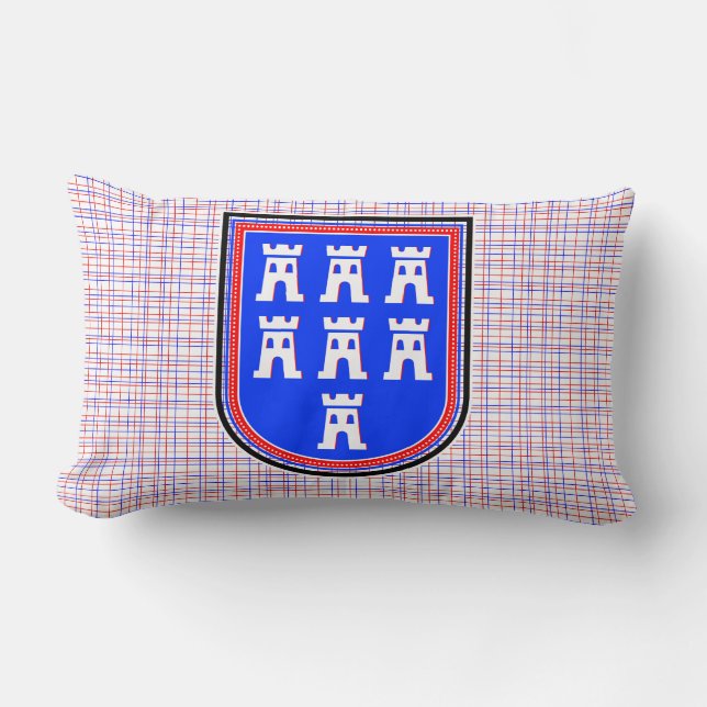 Red Blue Saxonian Sign Lumbar Cushion (Front)