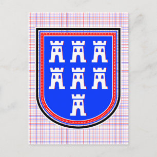 Red Blue Saxonian Sign Postcard