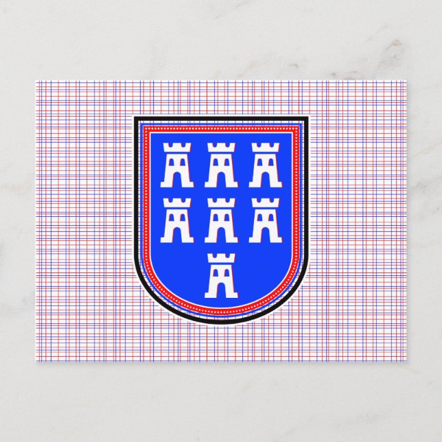 Red Blue Saxonian Sign Postcard (Front)