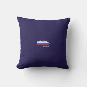 red & blue ship cushion