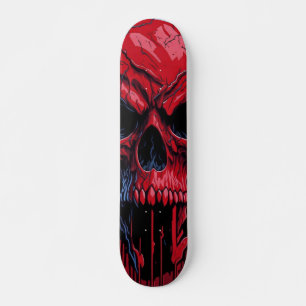 Red & Blue Skull - Numb-Skulls Design #2 Skateboard