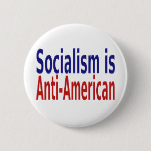 Red Blue Socialism Is Anti American 6 Cm Round Badge