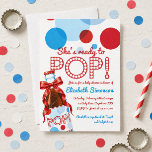 Red Blue Soda Ready to Pop Baby Shower Invitation