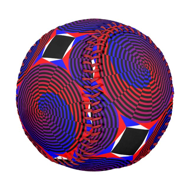 Red & Blue Spiral by Kenneth Yoncich Baseball (Angled)