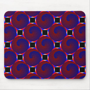 Red & Blue Spiral by Kenneth Yoncich Mouse Pad