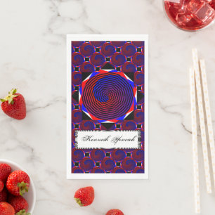 Red & Blue Spiral by Kenneth Yoncich Napkin