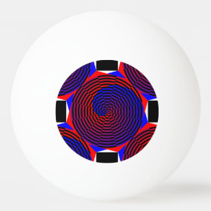 Red & Blue Spiral by Kenneth Yoncich Ping Pong Ball