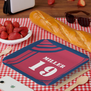 Red & Blue Sports Theme Paper Plate