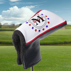 Red Blue Stars Monogram Putter Cover