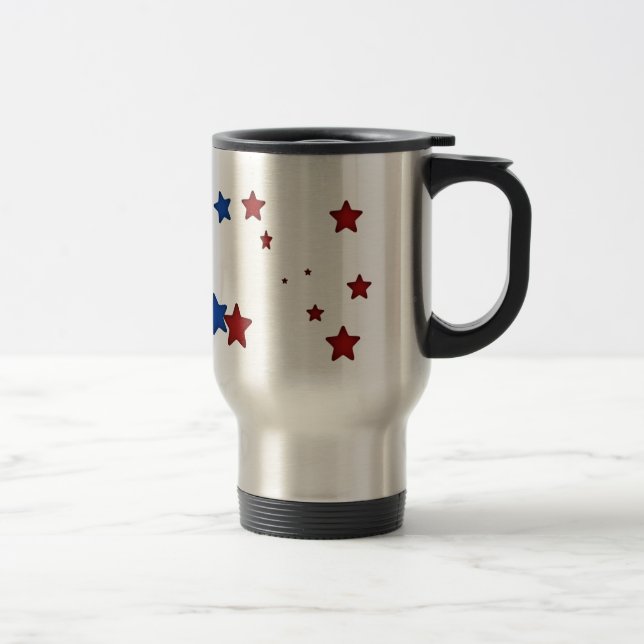 Red, blue stars Travel Mug (Right)
