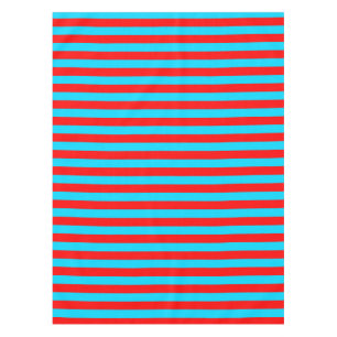 Red Blue Stripes Design Tablecloth