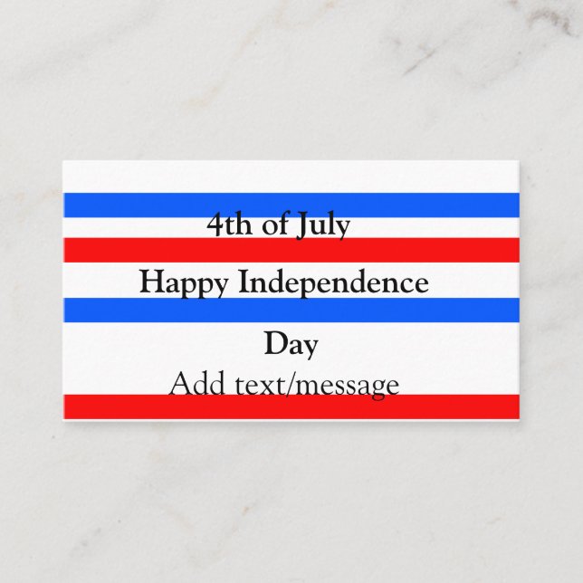 Red blue stripes independence day 4th of July  Business Card (Front)