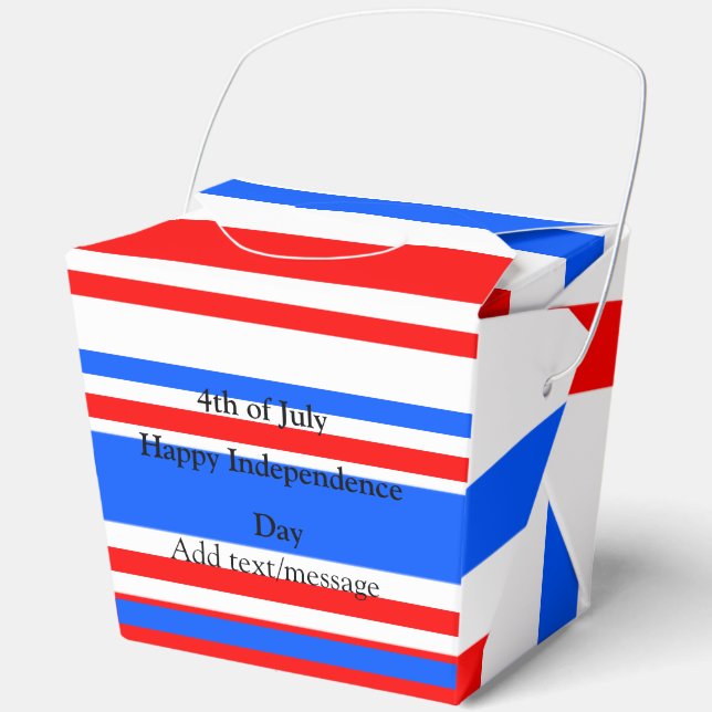 Red blue stripes independence day 4th of July  Favour Box (Front)