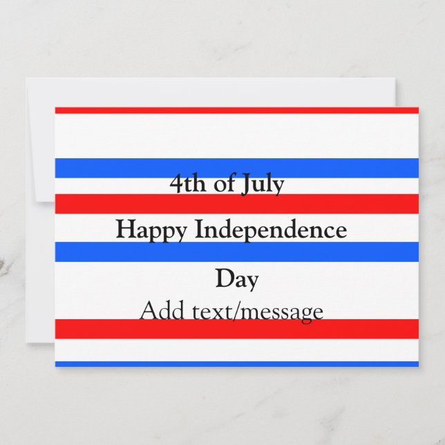 Red blue stripes independence day 4th of July  Invitation (Front)