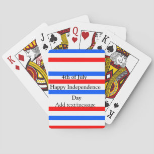 Red blue stripes independence day 4th of July  Playing Cards