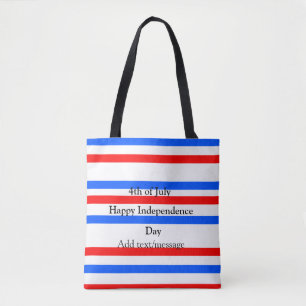 Red blue stripes independence day 4th of July Tote Bag