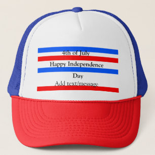 Red blue stripes independence day 4th of July Trucker Hat