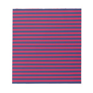 Red Blue Stripes Pattern Notepad