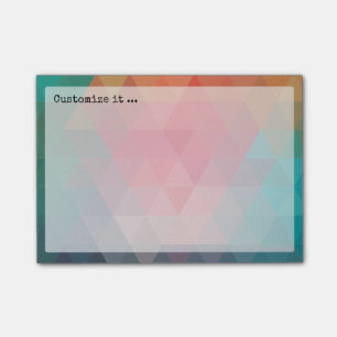 Red Blue Teal Geometric Tiangles Post-it Notes