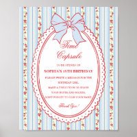 Red & Blue Vintage Fancy Floral Time Capsule Game