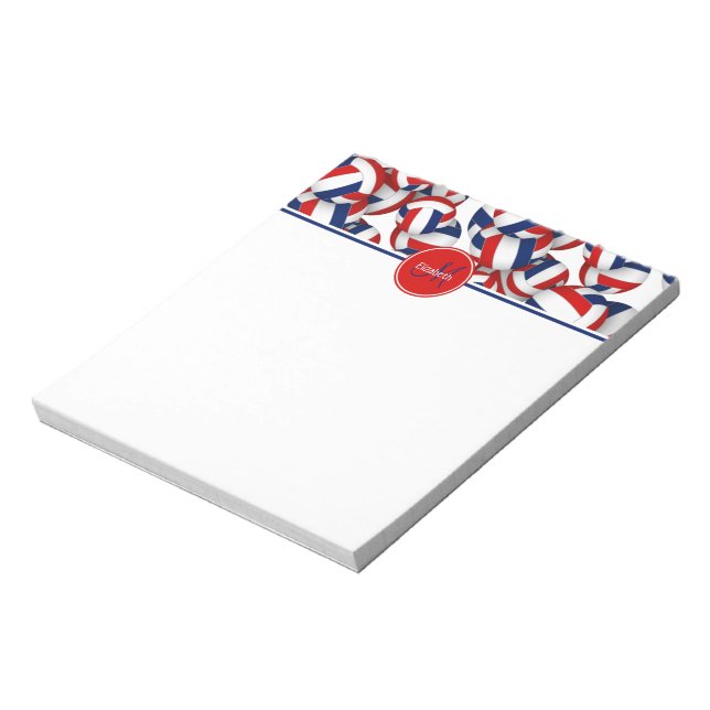 red blue volleyballs pattern accent  notepad (Rotated)