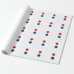 Red Blue White Custom Colours Polka Dots Patterns Wrapping Paper<br><div class="desc">Designed with cute colourful red,  blue polka dots patterns in solid white background. You may change to any background colour as you wish. Great for birthdays,  holidays or any celebrations or patriotic events!</div>