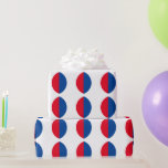 Red Blue White Geometric Patterns Custom Colours  Wrapping Paper<br><div class="desc">Designed with cute colourful red,  blue patterns in solid white background. You may change to any background colour as you wish. Great for birthdays,  holidays or any celebrations or patriotic events!</div>