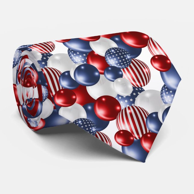 RED BLUE WHITE PATRIOTIC 2 TIE (Rolled)
