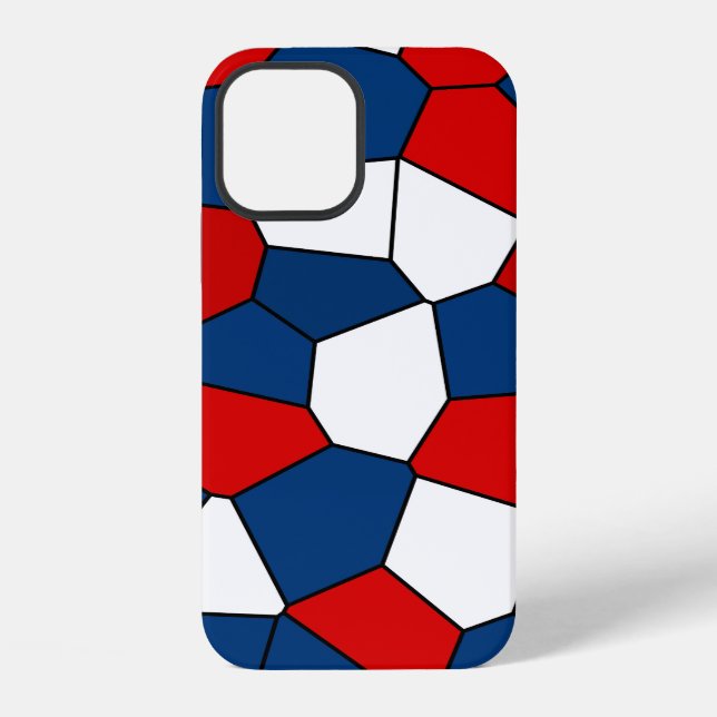 Red Blue White Pattern iPhone Case (Back)
