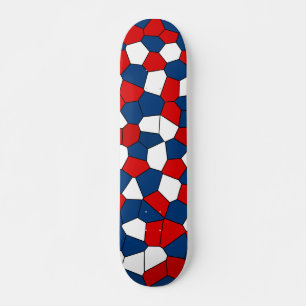 Red Blue White Pattern Skateboard