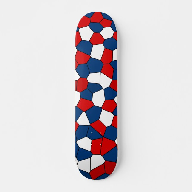 Red Blue White Pattern Skateboard (Front)