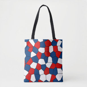 Red Blue White Pattern Tote Bag