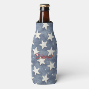 Red Blue White Stars Celebrate America Bottle Cooler