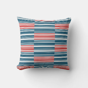 Red Blue White Stripes Cushion