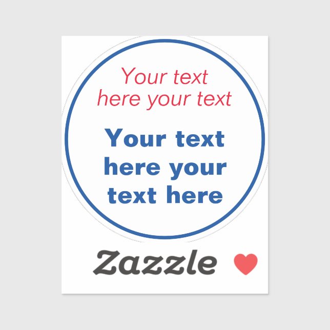 Red Blue White Your Text Here Replace Slogan (Sheet)