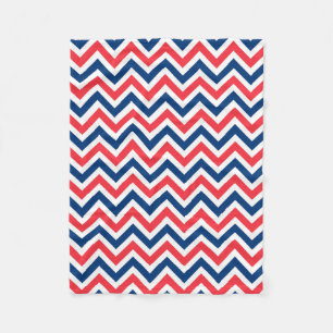 Red Blue White Zig Zag Lines Geometric Baseball Fleece Blanket