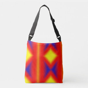 Red blue yellow abstract colourful custom add your crossbody bag